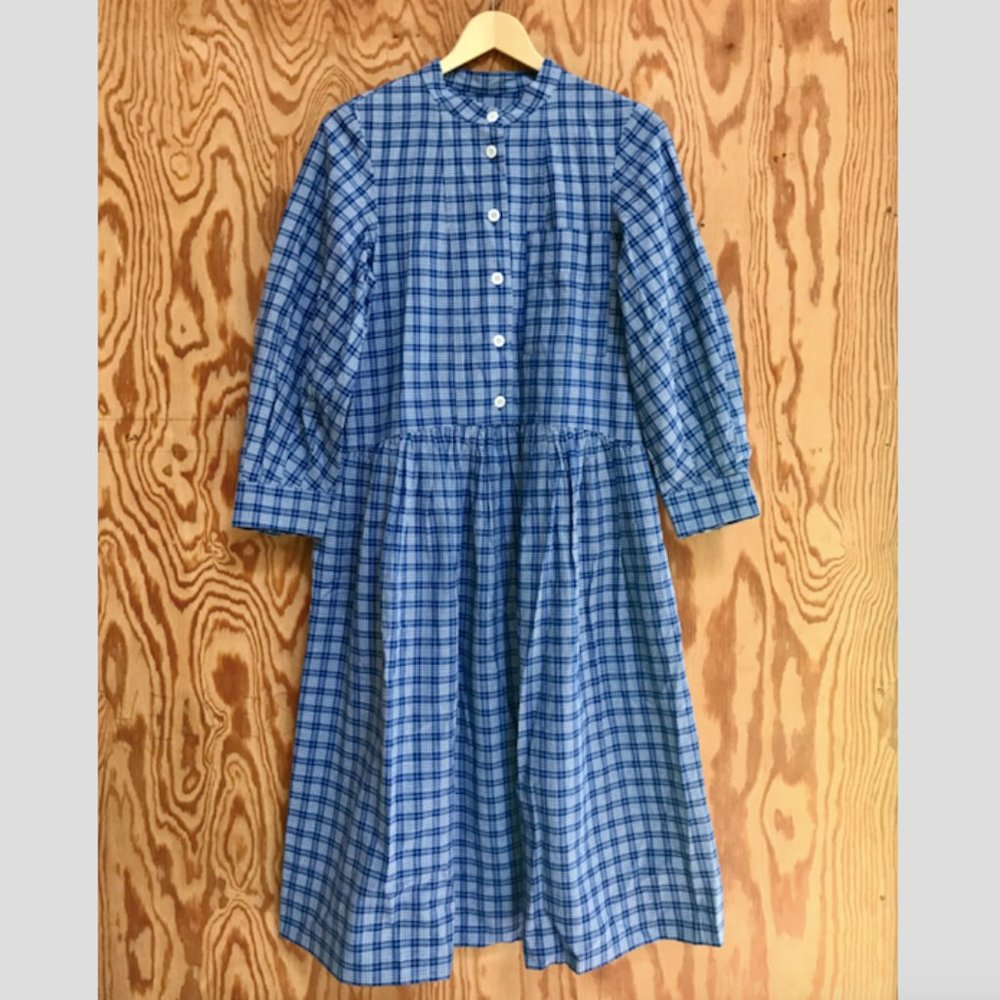 TOAST Seed Check Cotton Shirt Dress